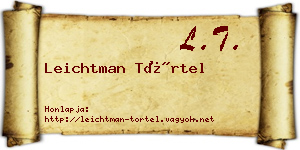 Leichtman Törtel névjegykártya